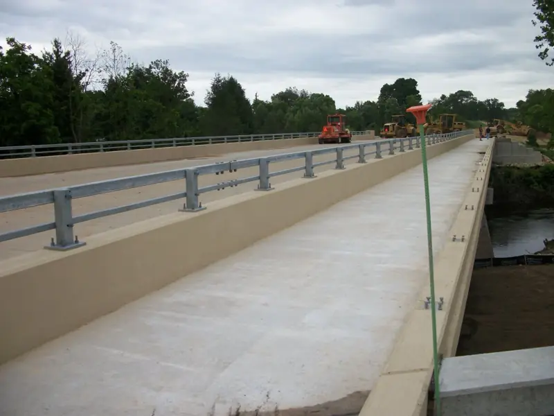 Finished bridge deck and railings