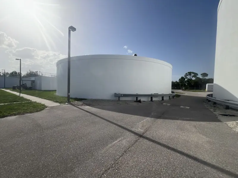 After: tank wall repaired and recoated