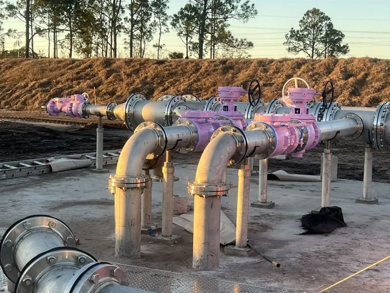 Pump station piping and valves
